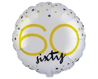 Foil balloon 18" FX - Happy Birthday 60 (round), packed